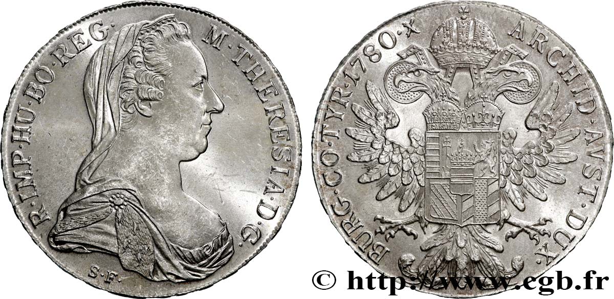 SILVER INVESTMENT 1 Thaler (REFRAPPE) Marie-Thérèse 1780 Vienne MS 
