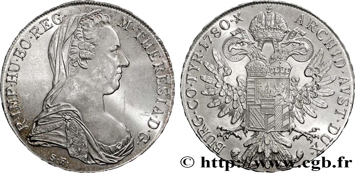 SILVER INVESTMENT 1 Thaler (REFRAPPE) Marie-Thérèse 1780 Vienne MS 