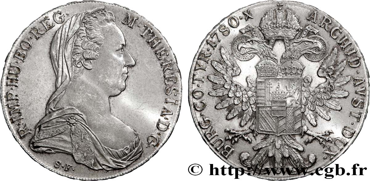 SILVER INVESTMENT 1 Thaler (REFRAPPE) Marie-Thérèse 1780 Vienne MS 