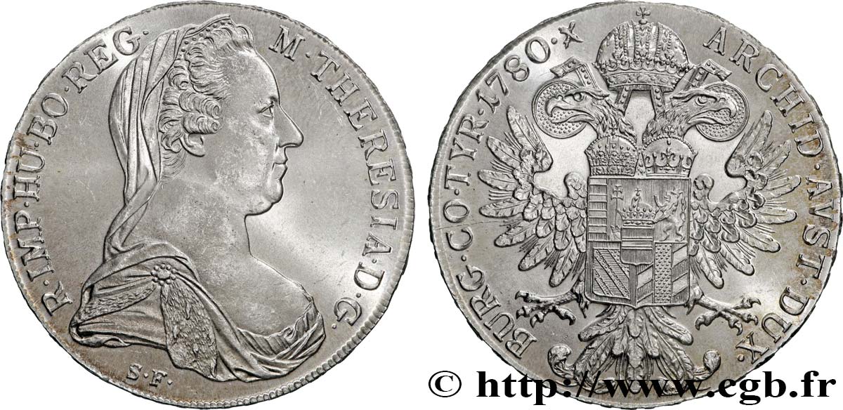 SILVER INVESTMENT 1 Thaler (REFRAPPE) Marie-Thérèse 1780 Vienne MS 