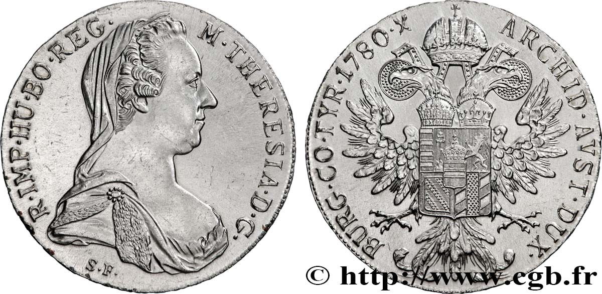 SILVER INVESTMENT 1 Thaler (REFRAPPE) Marie-Thérèse 1780 Vienne MS 
