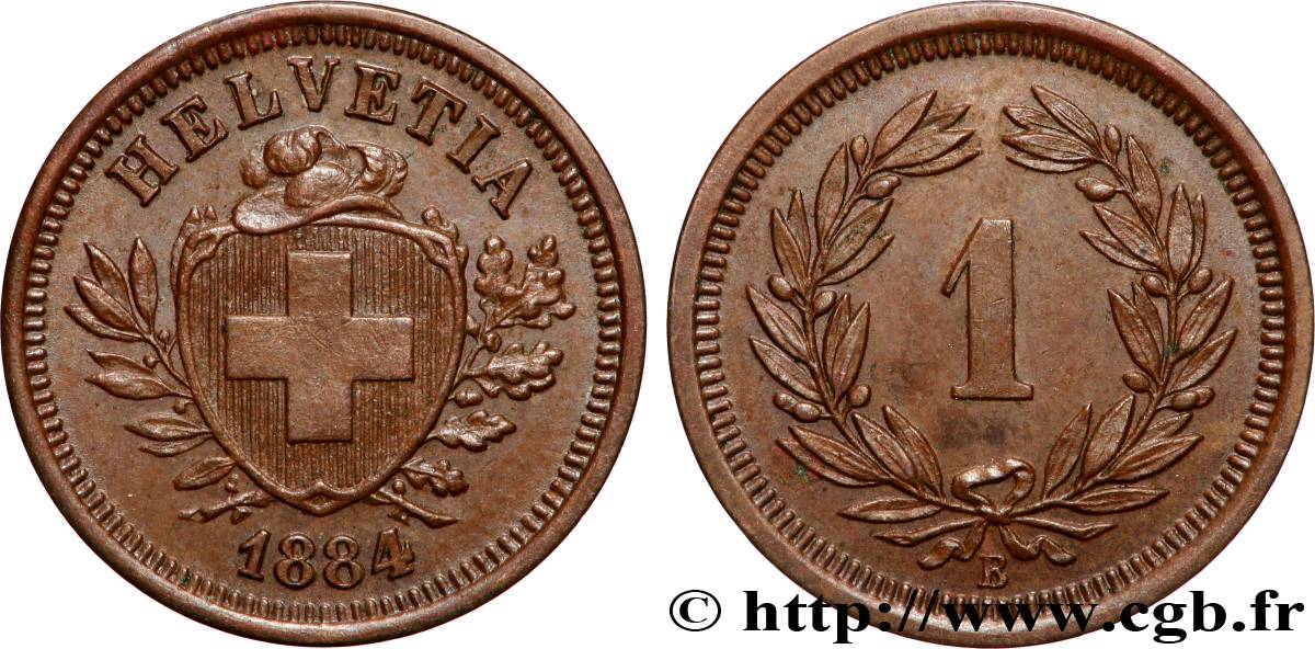 SUISSE 1 Centime (Rappen) 1884 Berne TTB+ 