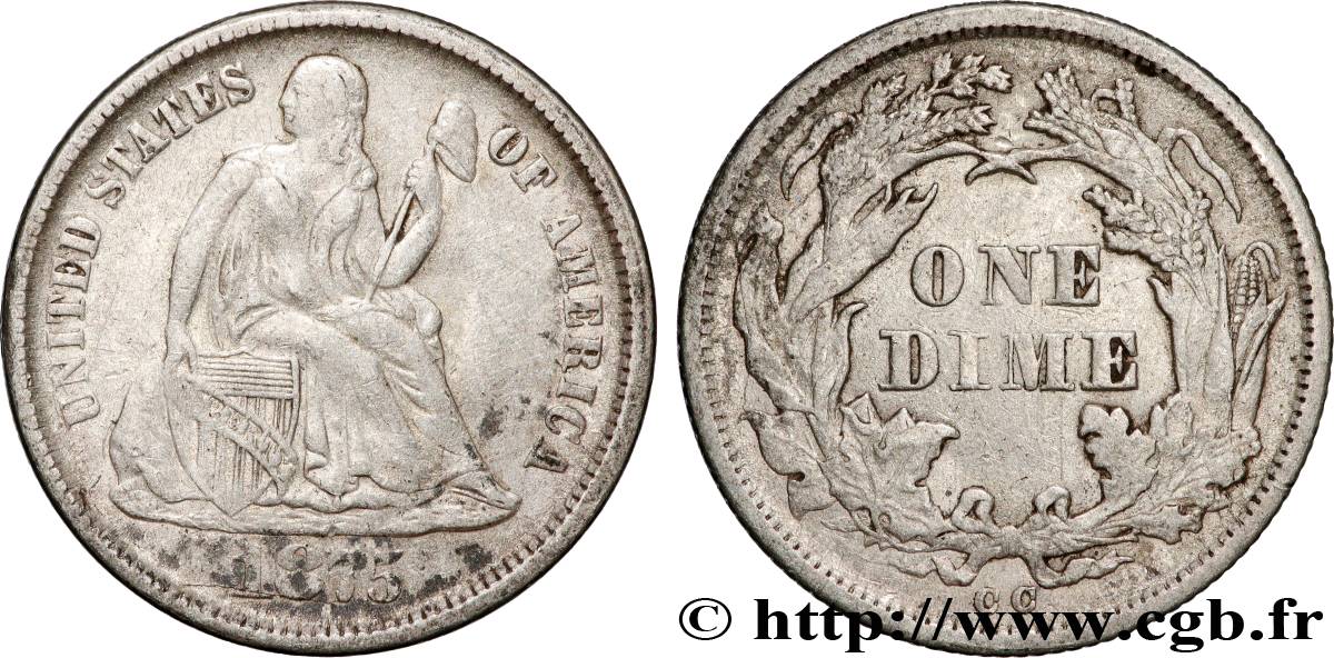 VEREINIGTE STAATEN VON AMERIKA 1 Dime Liberté assise 1875 Carson City fSS 