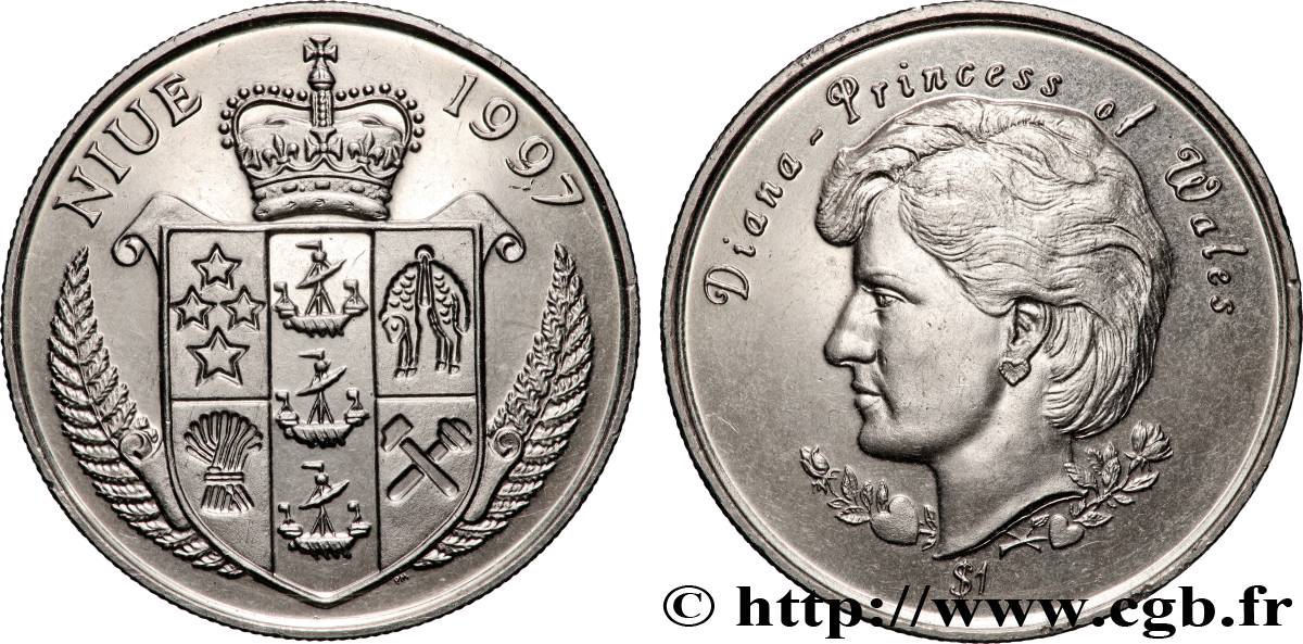 NIUE 1 Dollar Princesse Diana 1997 Pobjoy Mint MS 