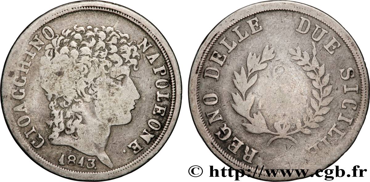 ITALIE - ROYAUME DES DEUX-SICILES 2 Lire Joachim Murat 1813  TB+ 