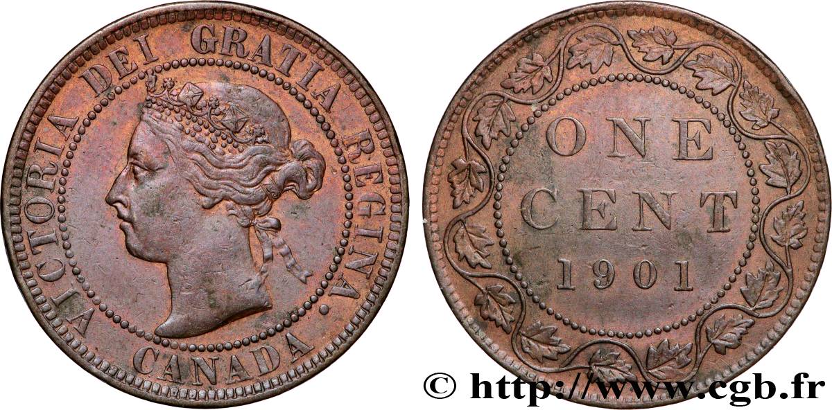 CANADA 1 Cent Victoria 1901  TTB+ 