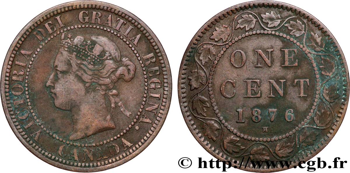 KANADA 1 Cent Victoria 1876 Heaton SS 