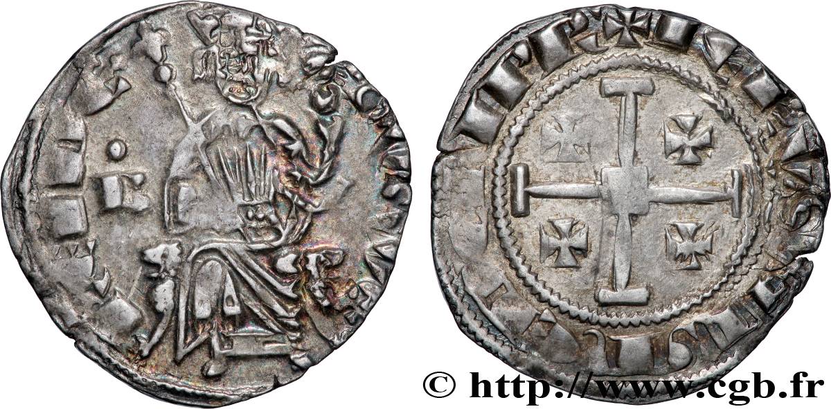 KINGDOM OF CYPRUS - HUGUES IV OF LUSIGNAN Gros au B n.d. Paphos XF 