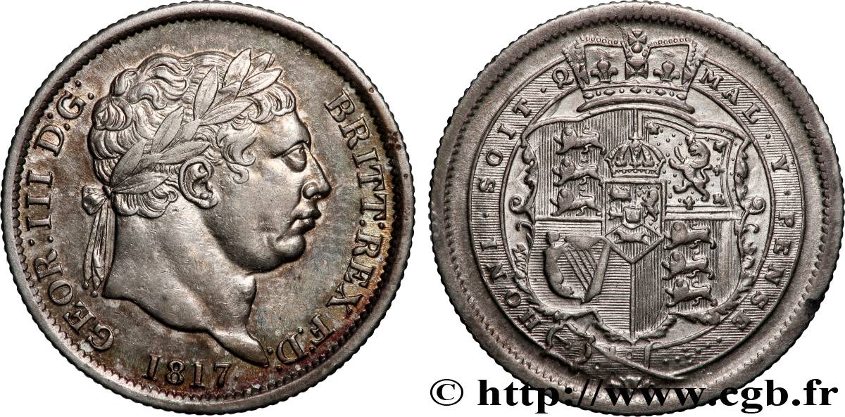 VEREINIGTEN KÖNIGREICH 1 Shilling Georges III 1817  VZ 