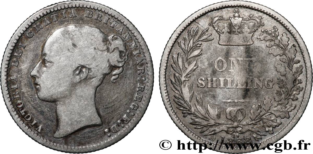 UNITED KINGDOM 1 Shilling Victoria 1868 Londres VF 