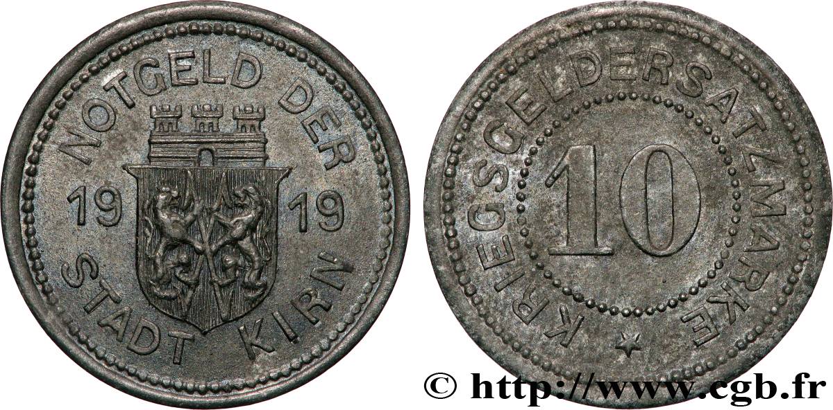 GERMANY - Notgeld 10 Pfennig Kirn (Rhénanie) 1919  AU 