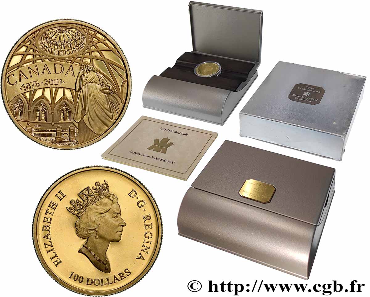 CANADA 100 Dollars Proof Bibliothèque du Parlement 2001  MS 