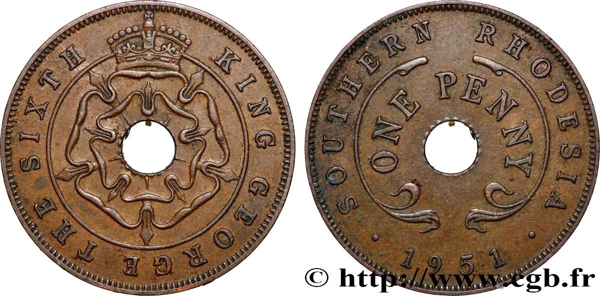 RHODÉSIE DU SUD 1 Penny Georges VI 1947 Londres SUP 