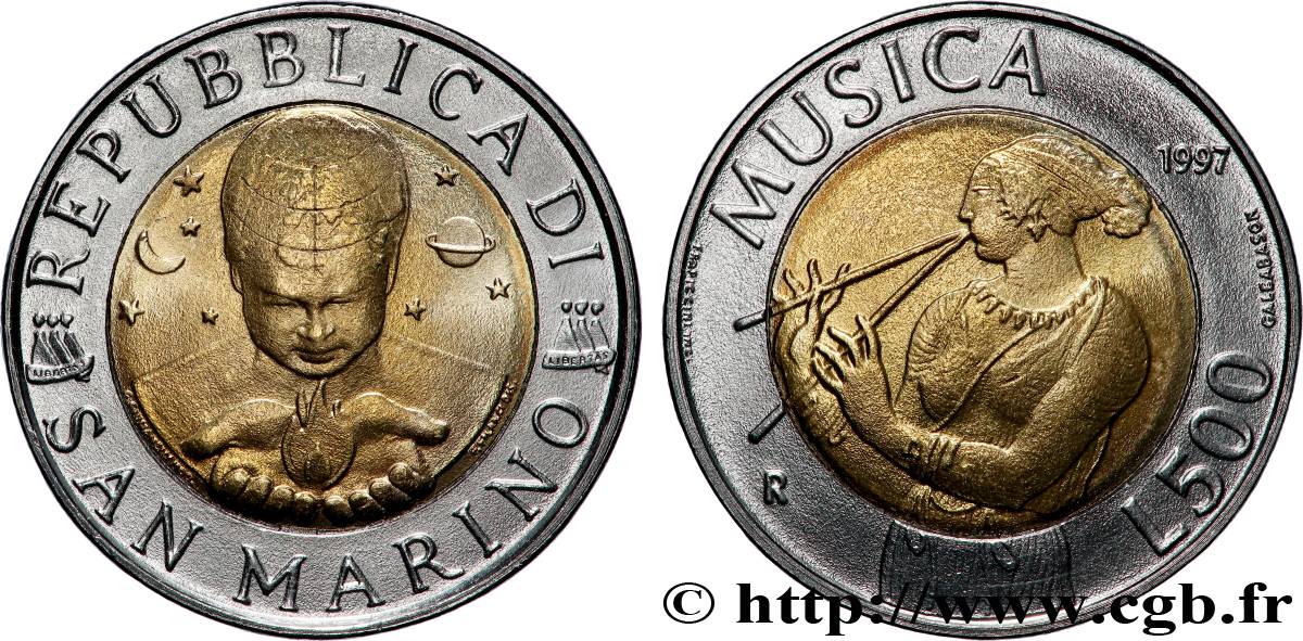SAN MARINO 500 Lire la musique 1997 Rome - R MS 
