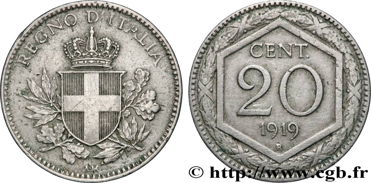 ITALIE 20 Centesimi écu 1919 Rome  TTB 