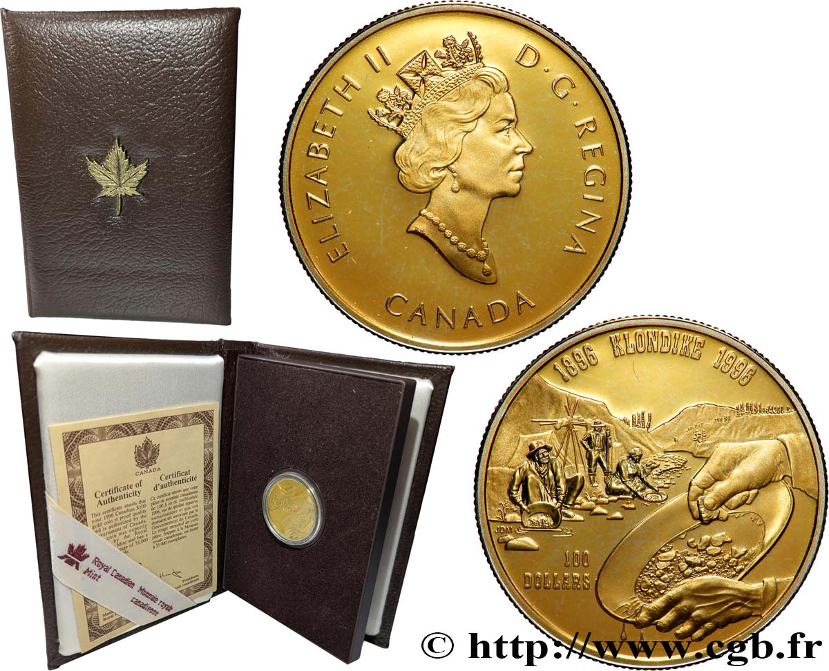 CANADA 100 Dollars Proof Ruée vers l or du Klondike
 1996  FDC 