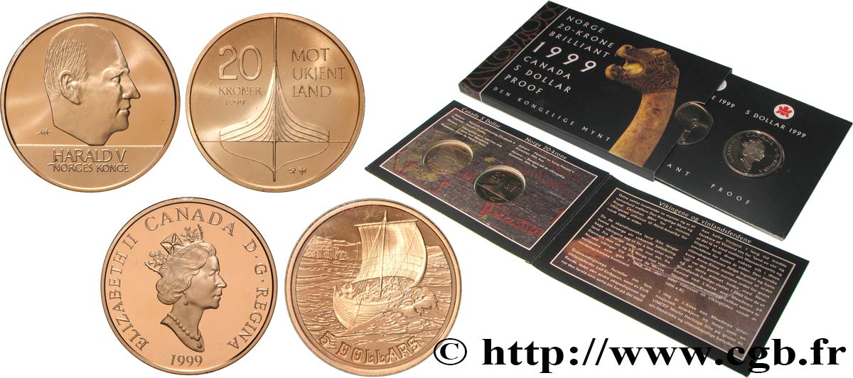 CANADA 5 Dollar et 20 Krone Proof 1999  MS 