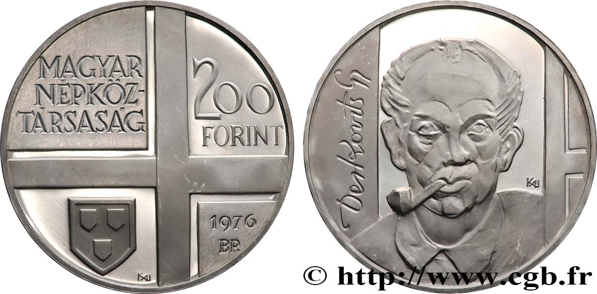 HONGRIE 200 Forint Proof le peintre Gyula Derkovits 1976 Budapest SPL 