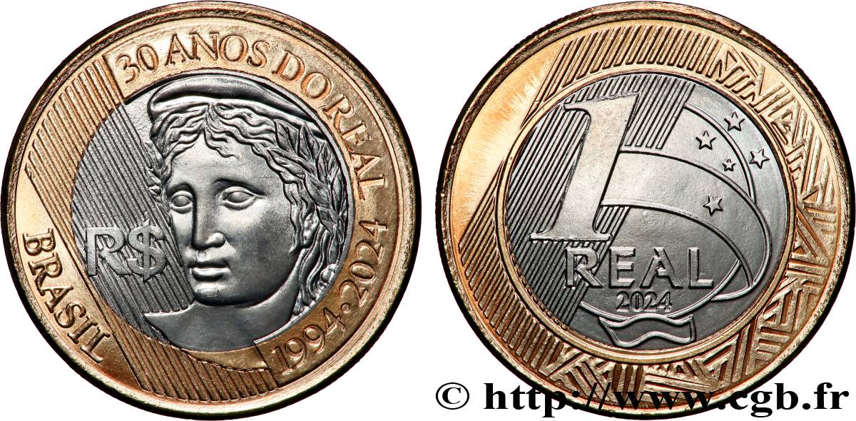 BRAZIL 1 Real 30e anniversaire du Real 2024 Rio de Janeiro MS 