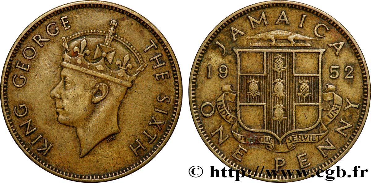 JAMAÏQUE 1 Penny Georges VI 1952 Londres SPL 