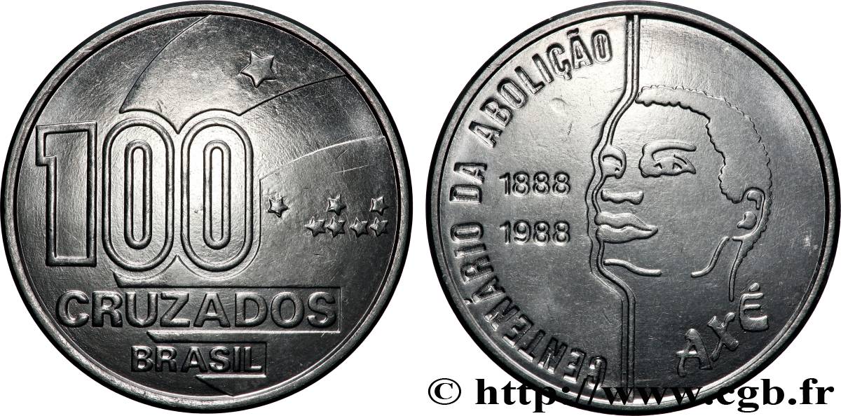 BRAZIL 100 Cruzados Centenaire de l’Abolition de l’Esclavage (enfant) 1988 Rio de Janeiro MS 