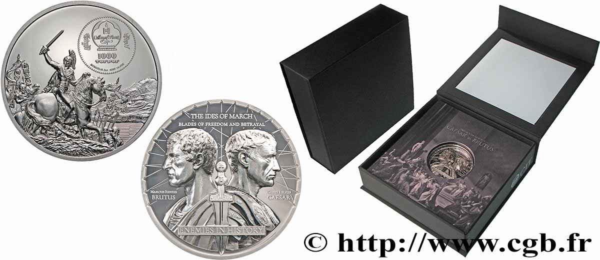 MONGOLIE 1000 Tögrög Proof  César contre Brutus 2025  FDC 