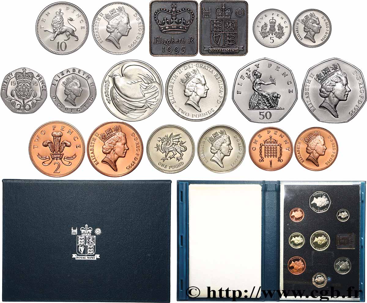 UNITED KINGDOM Série Proof 8 monnaies 1995  MS 