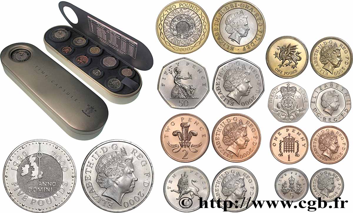 UNITED KINGDOM Série 9 monnaies Time Capsule 2000 Llantrisant MS 