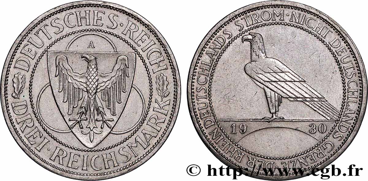 GERMANY 3 Reichsmark Walther von der Vogelweide 1930 Berlin AU 