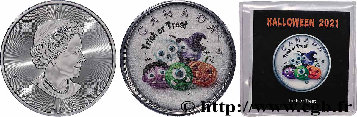KANADA 5 Dollars Mapple Leaf Halloween 2021  ST 