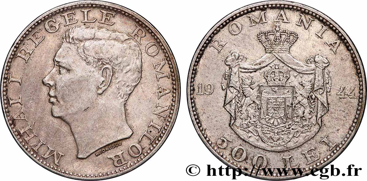 ROUMANIE 500 Lei Michel Ier 1944  TTB+ 