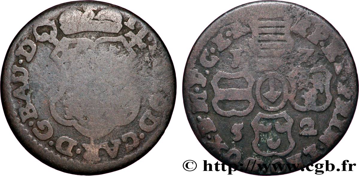 BELGIQUE - PRINCIPAUTÉ ÉPISCOPALE DE LIÈGE 1 Liard Jean-Théodore de Bavière 1752  B+ 