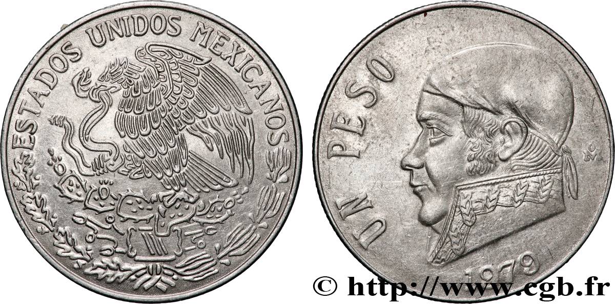 MEXIQUE 1 Peso Jose Morelos y Pavon / aigle 1979 Mexico SUP 