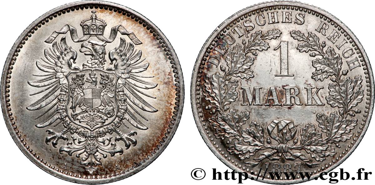 GERMANY 1 Mark Empire aigle impérial 1887 Berlin AU 