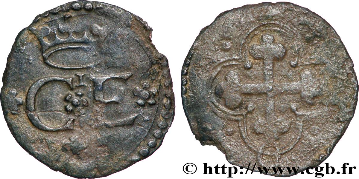 SAVOY - DUCHY OF SAVOY - CHARLES-EMMANUEL I Quart de sol (quarto di soldo) n.d. Gex XF 