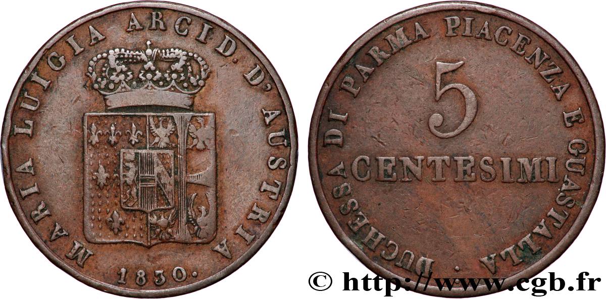 ITALIEN - PARMA UND PIACENZA 5 Centesimi Marie-Louise 1830 Milan fSS 