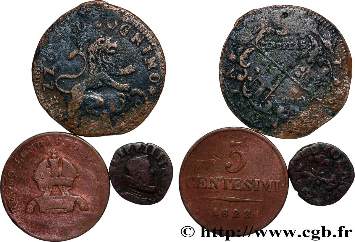 ITALIE Lot de trois pièces italienne n.d. Atelier Divers TB 