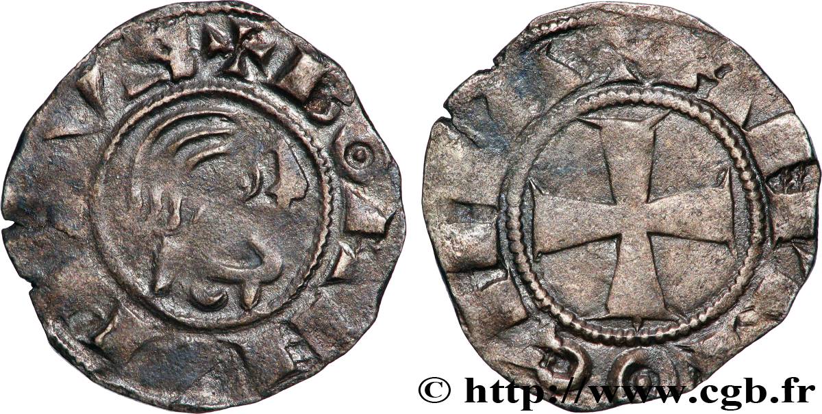 CROISADES - PRINCIPAUTÉ D ANTIOCHE - BOHÉMOND III Denier n.d. Antioche TTB 