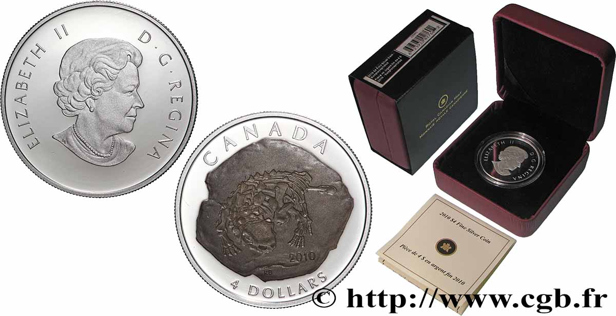 CANADA 4 Dollar Proof Euoplocephalus 2010 Ottawa FDC 