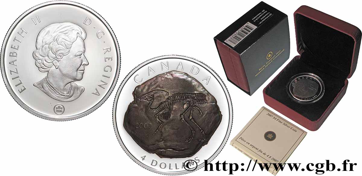 CANADA 4 Dollar Proof Parasaurolophus 2007 Ottawa FDC 