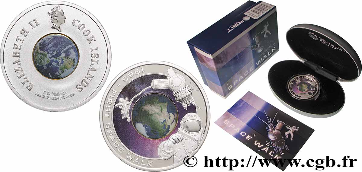 COOK INSELN 1 Dollar Proof Premier Pas sur la Lune 2009  ST 