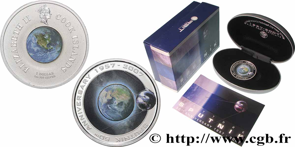 COOK INSELN 1 Dollar Proof Sputnik 2007  ST 