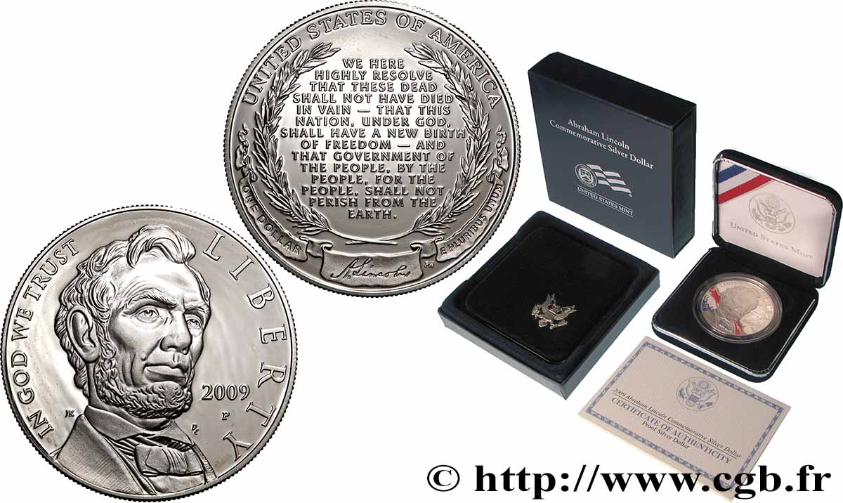 VEREINIGTE STAATEN VON AMERIKA 1 Dollar Proof  Lincoln 2009 Philadelphie ST 