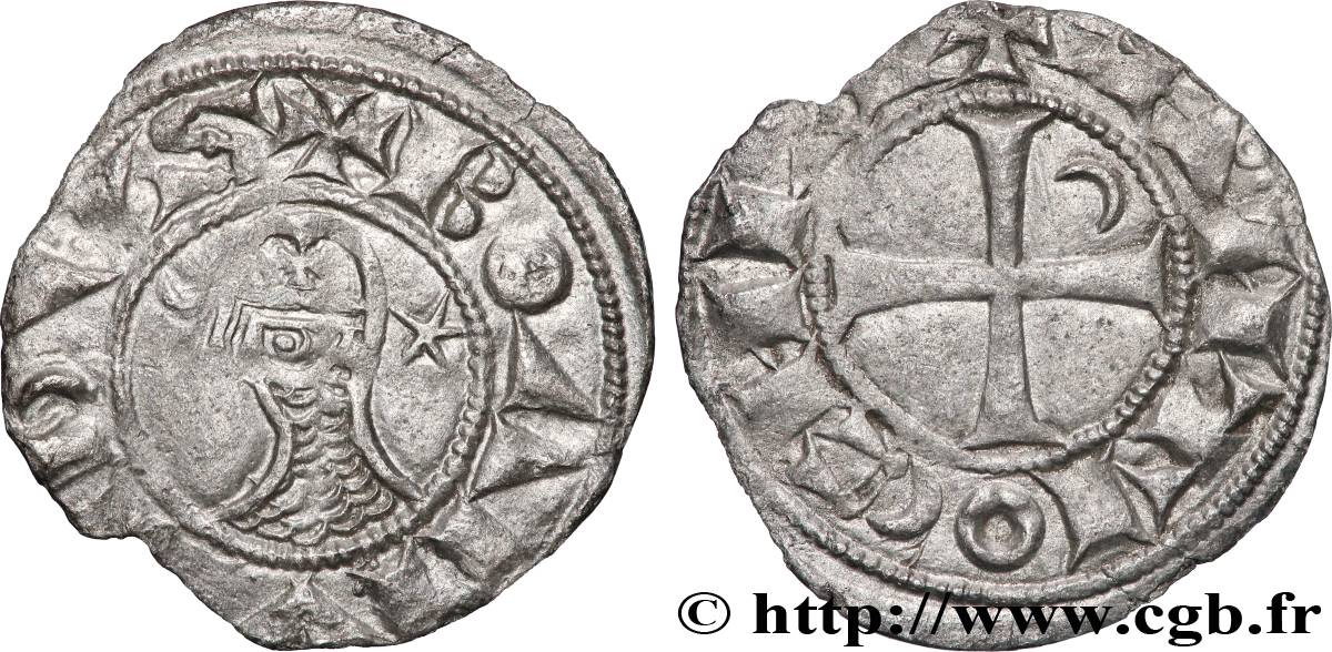 CRUSADES - PRINCIPALITY OF ANTIOCHUS - BOHEMOND III Denier n.d. Antioche XF 