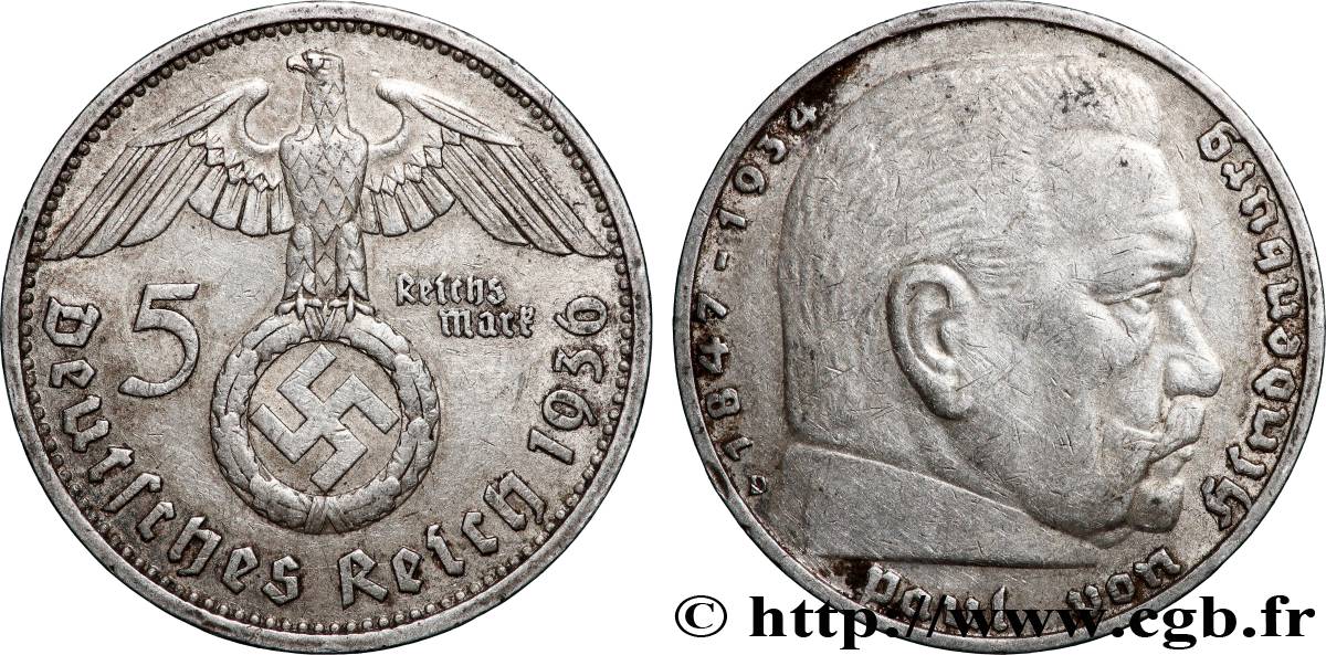 ALLEMAGNE 5 Reichsmark 1939 Munich TTB 