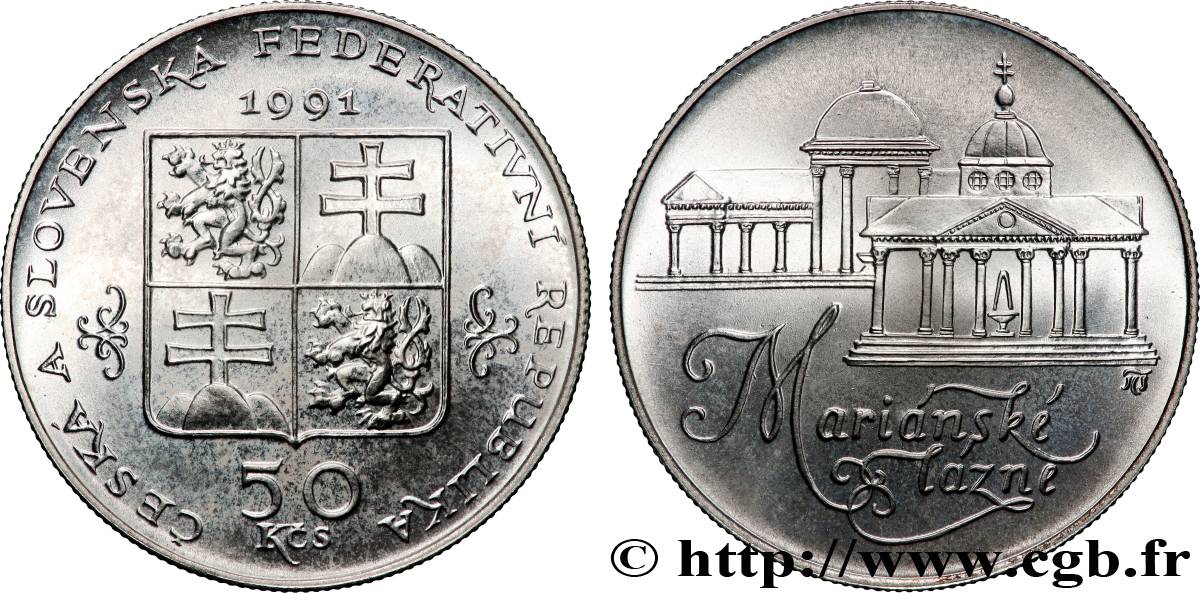TSCHECHISCHE REPUBLIK 50 Korun Ville de Marianske Lazne 1991  fST 