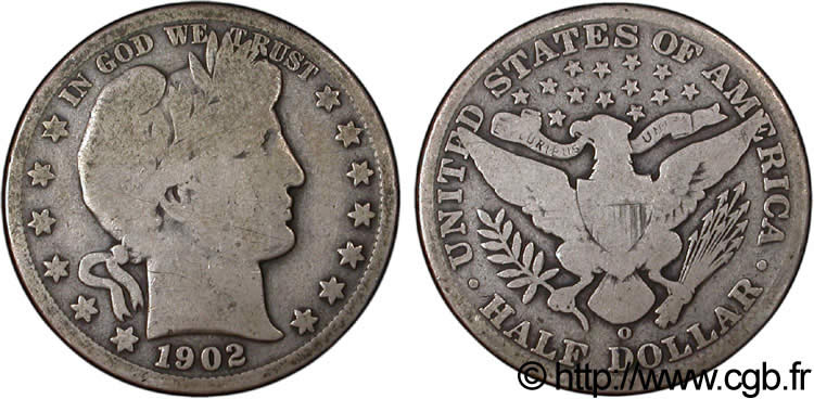 UNITED STATES OF AMERICA 1/2 Dollar Barber 1902
 Nouvelle-Orléans - O VF 