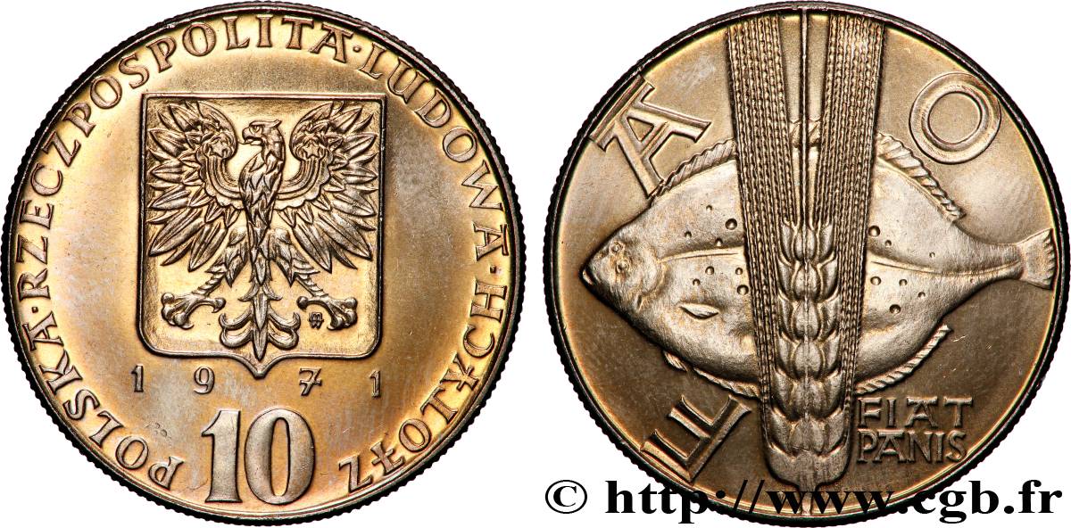 POLEN 10 Zlotych FAO 1971 Varsovie fST 