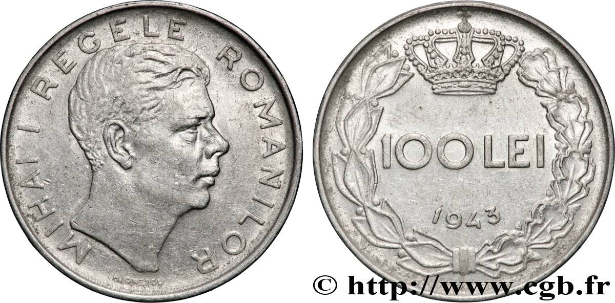 ROUMANIE 100 Lei Michel Ier 1943 Bucarest TTB 