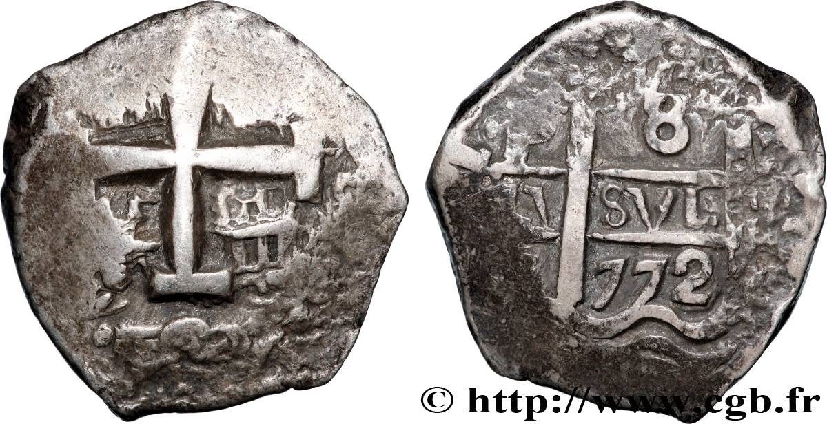 PÉROU - CHARLES III 8 Reales 1772 Potosi TTB 